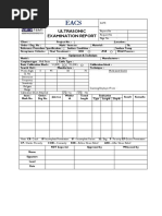 Ultrasonic Examination Report: Report No: Request No: Page No.