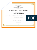 Certificate of Participation: Juan Dela Cruz