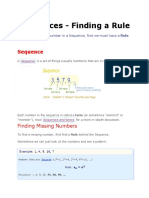 Sequences - Finding A Rule: Sequence