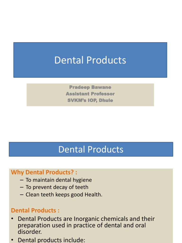 Dental Products PDF Fluoride Human Tooth