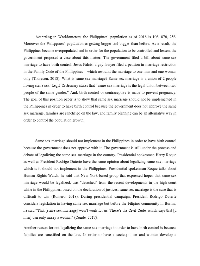 Arguments Against Same-Sex Marriage in PH | PDF | Same Sex Marriage ...