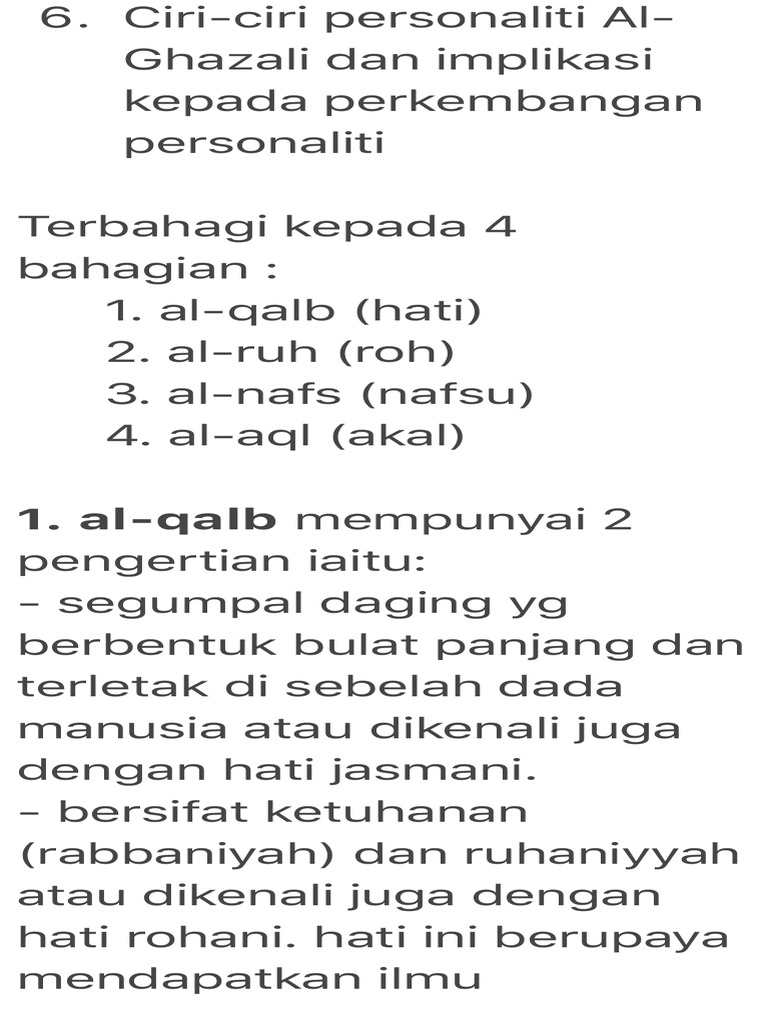 Ciri Ciri Personaliti Al Ghazali Pdf