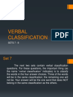 Verbal Classification: Sets 7 - 8