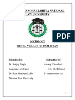 Dr. Ram Manohar Lohiya National Law University: Sociology Behta Village Ki Dabi Juban