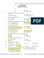 KVPY Biology Nutrition and Respiration Objective Questions