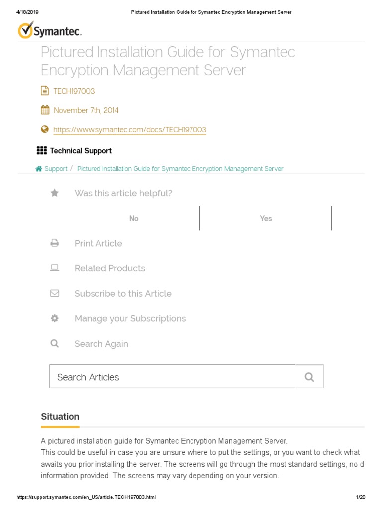 Pictured Installation Guide For Symantec Encryption Management Server ...