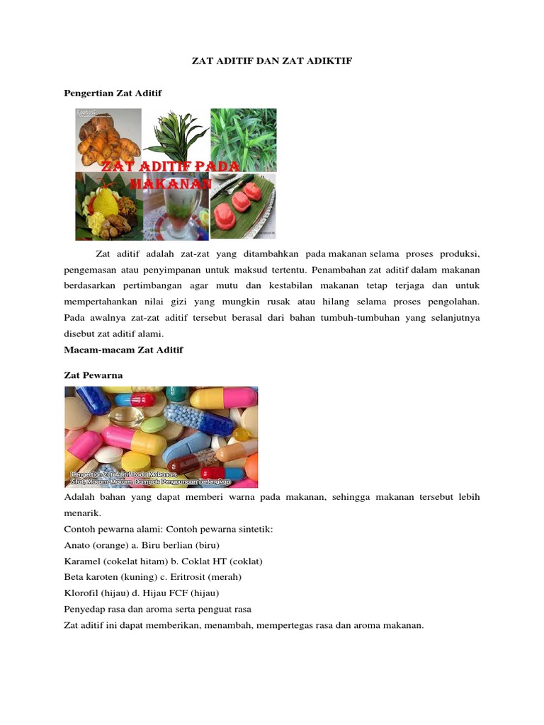 Zat Aditif Dan Zat Adiktif