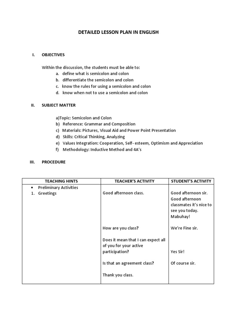 Semicolon vs. Colon: A Lesson Plan | PDF | Comma | Punctuation