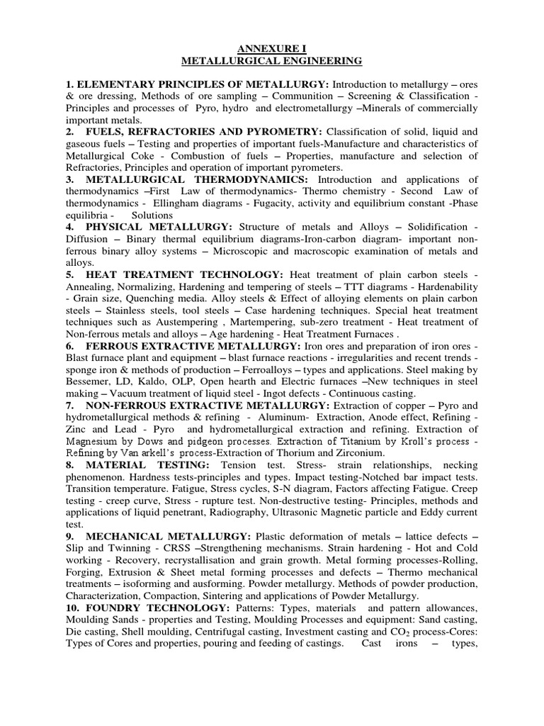 Metallurgical Engineering Pdf Metallurgy Steel