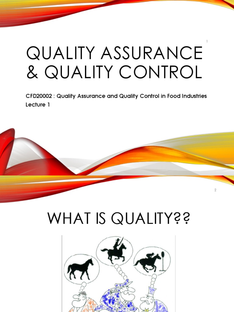 L1 - Quality Assurance Quality Control | PDF | Quality Assurance | Business