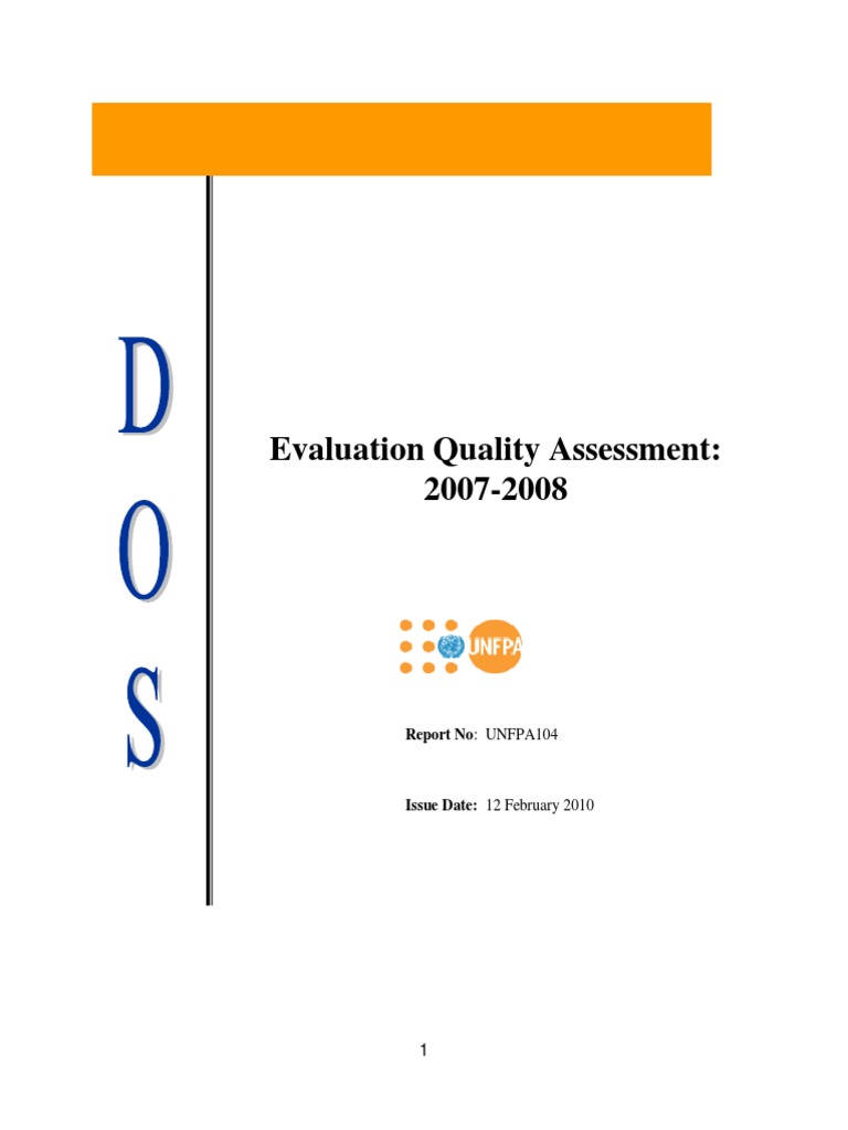 UNFPA Evaluation Quality Assessment 2009 | PDF | Program Evaluation ...