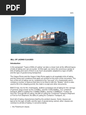 bill of lading