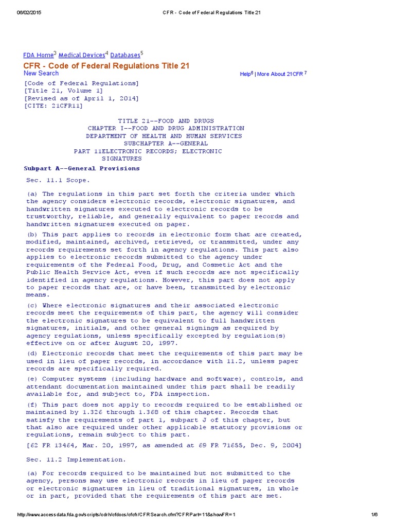 CFR Code of Federal Regulations Title 21 FDA Home Medical Devices