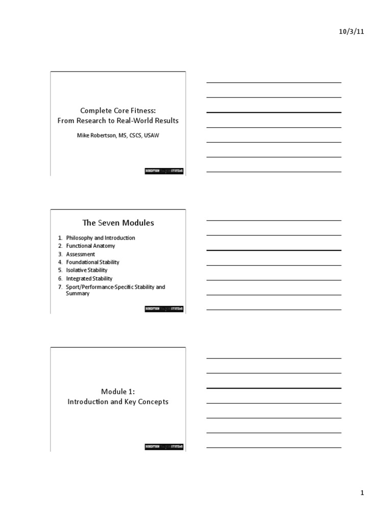 A Systematic Approach to Core Training Introducing the Seven Module