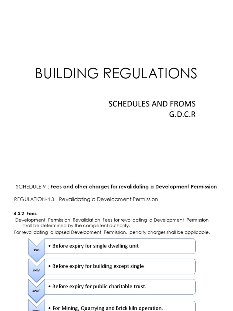 Building Regulations Schedules and Froms G.D.C.R PDF