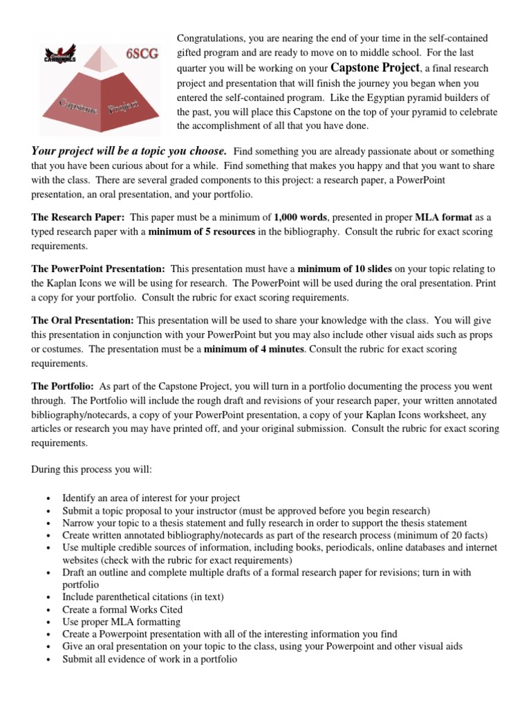 Capstone Project Guidelines for Students | PDF | Microsoft Power Point ...