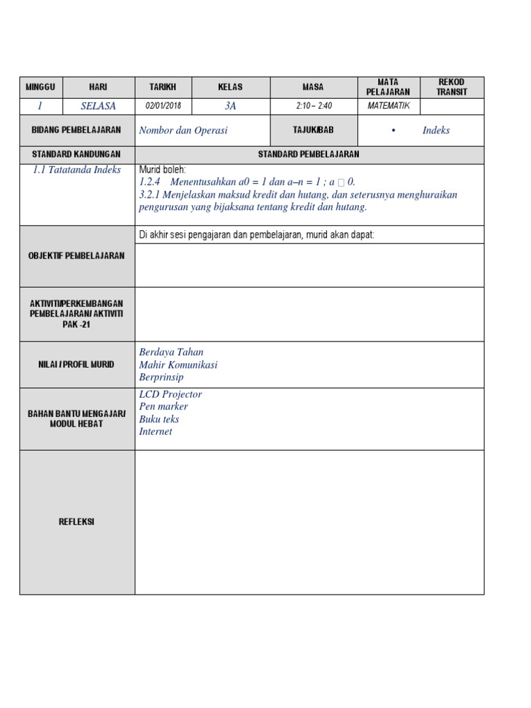 Contoh Rph Matematik Tingkatan 3 Pdf