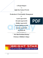 Project Report on Bright Star Syntax Pvt. Ltd. for Production & Total Quality Management