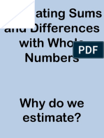 Estimating Sums and Differences With Whole Numbers