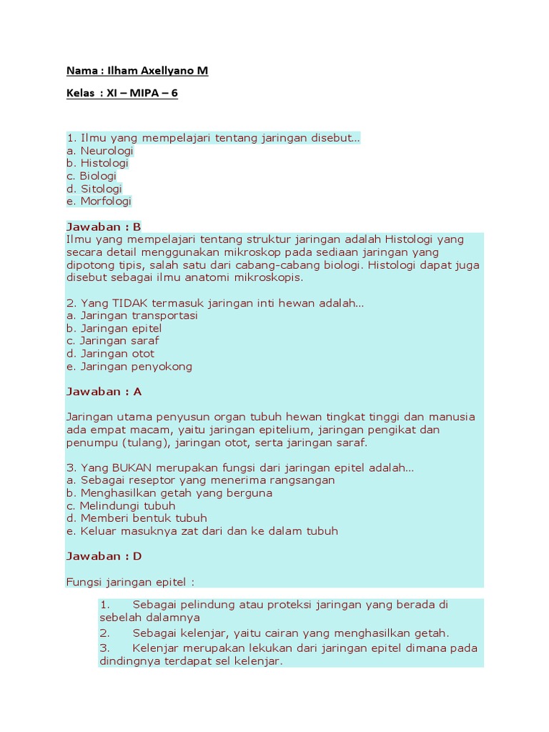 100 Soal Biologi Beserta Jawaban Pdf