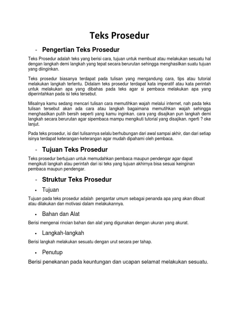 Teks Prosedur
