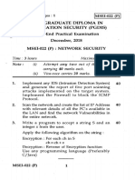 MSEI-022 (P) Post Graduate Diploma in Information Security (Pgdis) Term-End Practical Examination December, 2018 Msei-022 (P) : Network Security