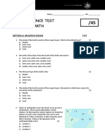 Year 9 Science Test Dynamic Earth: Section A: Multiple Choice