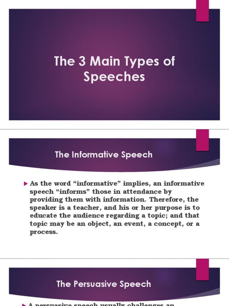various types of speeches