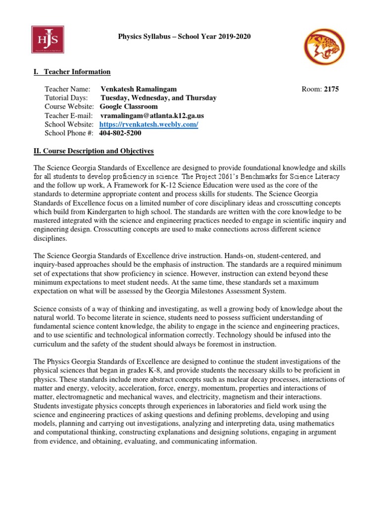 2019 Physics Syllabus Overview | PDF | Force | Waves