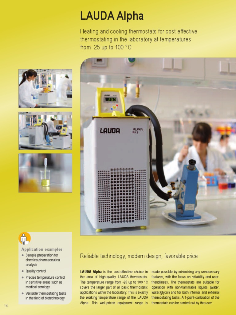LAUDA Alpha Thermostats Overview | PDF | Thermostat | Hvac