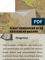 Surat Pengaduan Atas Kerusakan Barang