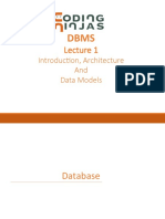 Introduc - On, Architecture and Data Models