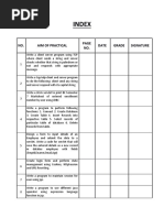 Index: NO. Aim of Practical NO. Date Grade Signature