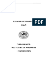 Bundelkhand University Jhansi: Curriculum For: Two-Year B.P.Ed. Programme (Four Semester)