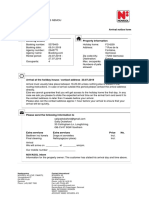 Arrival Notice Form: Headquarters Contact International