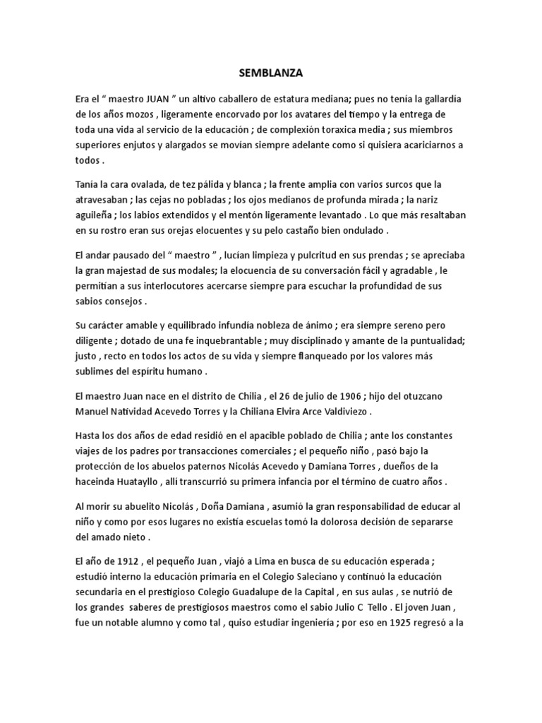 SEMBLANZA | PDF | Educación avanzada | Escuelas