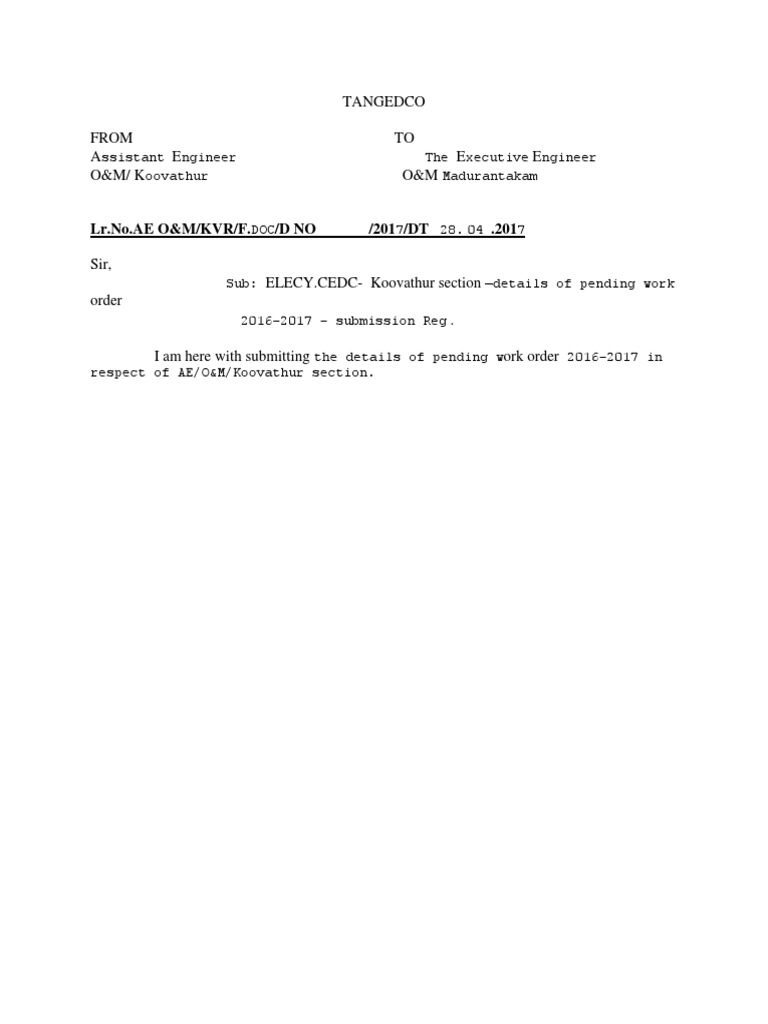 Pending Work Order Details | PDF