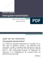 Relaciones intergubernamentales: coordinación entre niveles de gobierno