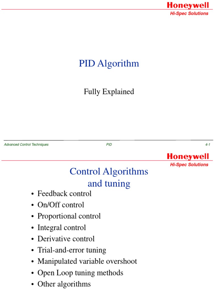 PID Algorithm: Fully Explained | PDF | Control Theory | Analysis