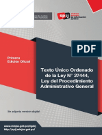 TÚO Ley #27444 Ley Del Procedimiento Administrativo General - Primera Edición Oficial