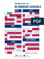 Texas Rangers 2020 Schedule