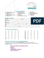 Siemens STEP 2000 Test Answer Form: Select The STEP 2000 Course You Are Testing