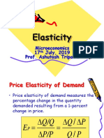 Elasticity: Microeconomics 17 July, 2019 Prof. Ashutosh Tripathi