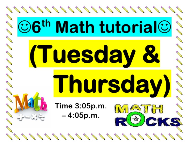 6th Math Tutorial | PDF