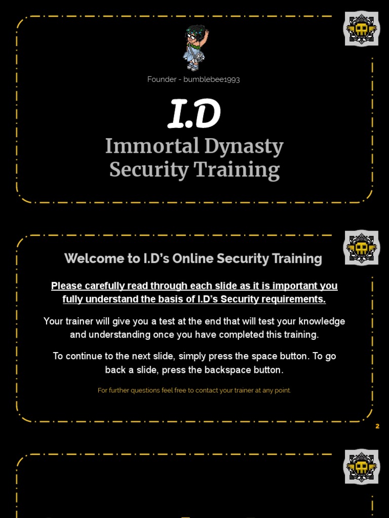 I.D Security Training Guide | PDF | User (Computing) | Areas Of ...