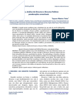 Discurso Analise Do Discurso e Discurso Politico P PDF