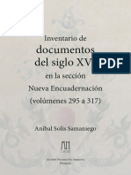 Inventario de Documentos Siglo16 Nueva Encuadernacion - V-295 A 317