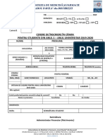 Cerere de Inscriere in Camin Pentru Studentii Din Anul 1 Anul Universitar 2019 2020