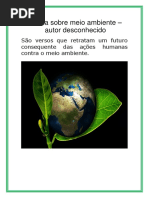 Poesia Sobre Meio Ambiente