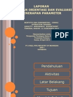 Laporan Kegiatan Orientasi Dan Evaluasi Penerapan Parameter